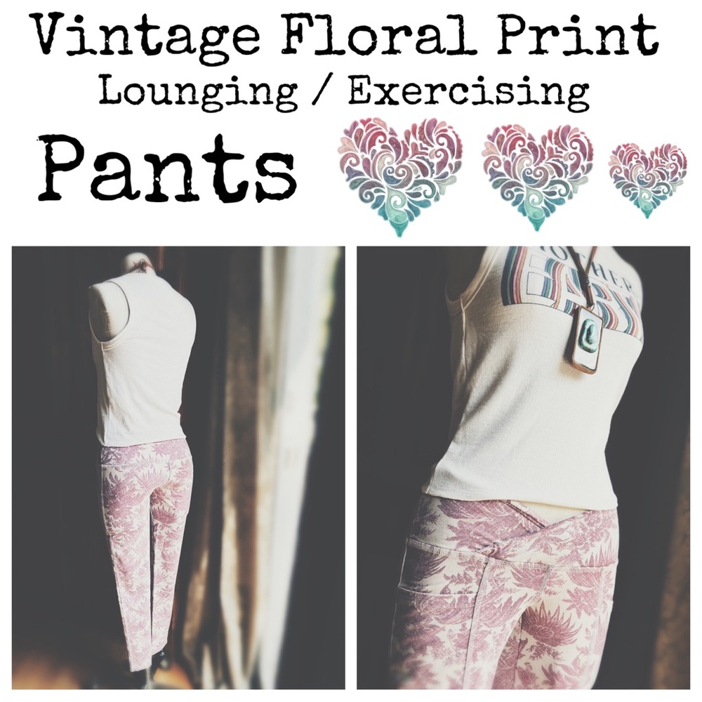 Chaser Vintage Floral Crop Leggings - Mauve Wine - NWT - Size Small - Picture 2 of 10